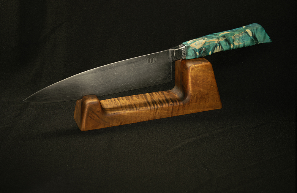 Chef Knife with stone wash finish