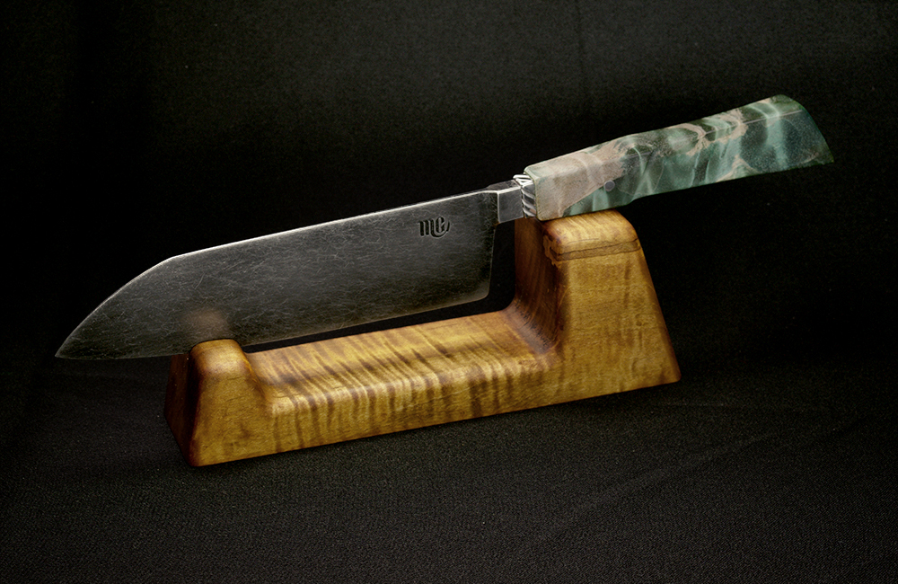 Chef Knife with stone wash finish