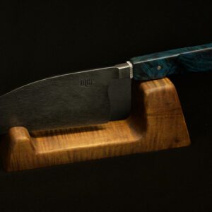 Chef knife with stone wash finish